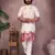 Men's white khadi cotton sequins embroidered kurta with pajama set