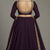 Deep Plum Lehenga with Gold Borders