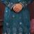 Men's teal silk sequins embroidered kurta with pajama set