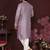 Men's purple silk sequins embroidered kurta with pajama set