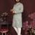 Men's grey silk sequins embroidered kurta with pajama set