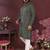 Men's bottle green silk mirror embroidered kurta with pajama set