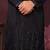 Men's black silk mirror embroidered kurta with pajama set