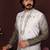 Men's mehendi cotton silk sequins embroidered kurta with pajama set