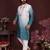 Men's teal cotton silk sequins embroidered kurta with pajama set