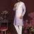 Men's purple cotton silk sequins embroidered kurta with pajama set