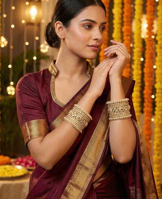 Bridal kundan pearl bangles set     traditional indian jewelry 3