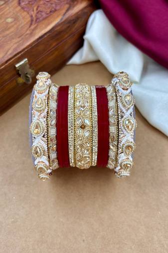 Punjabi bridal chooda set     traditional wedding bangles