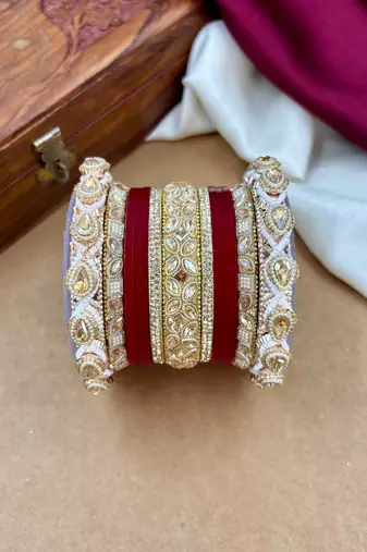 Punjabi bridal chooda set     traditional wedding bangles