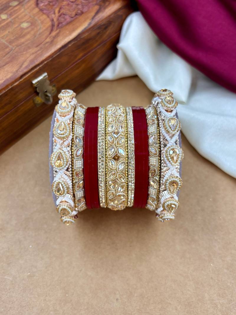 Punjabi bridal chooda set     traditional wedding bangles
