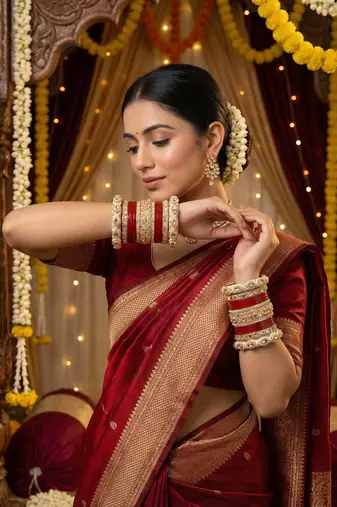 Punjabi bridal chooda set     traditional wedding bangles