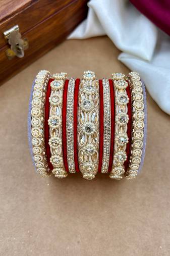 Designer velvet bangles set | elegant traditional party wear bangles