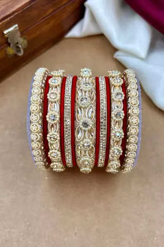 Designer velvet bangles set | elegant traditional party wear bangles