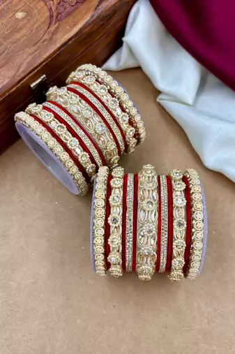 Designer velvet bangles set | elegant traditional party wear bangles