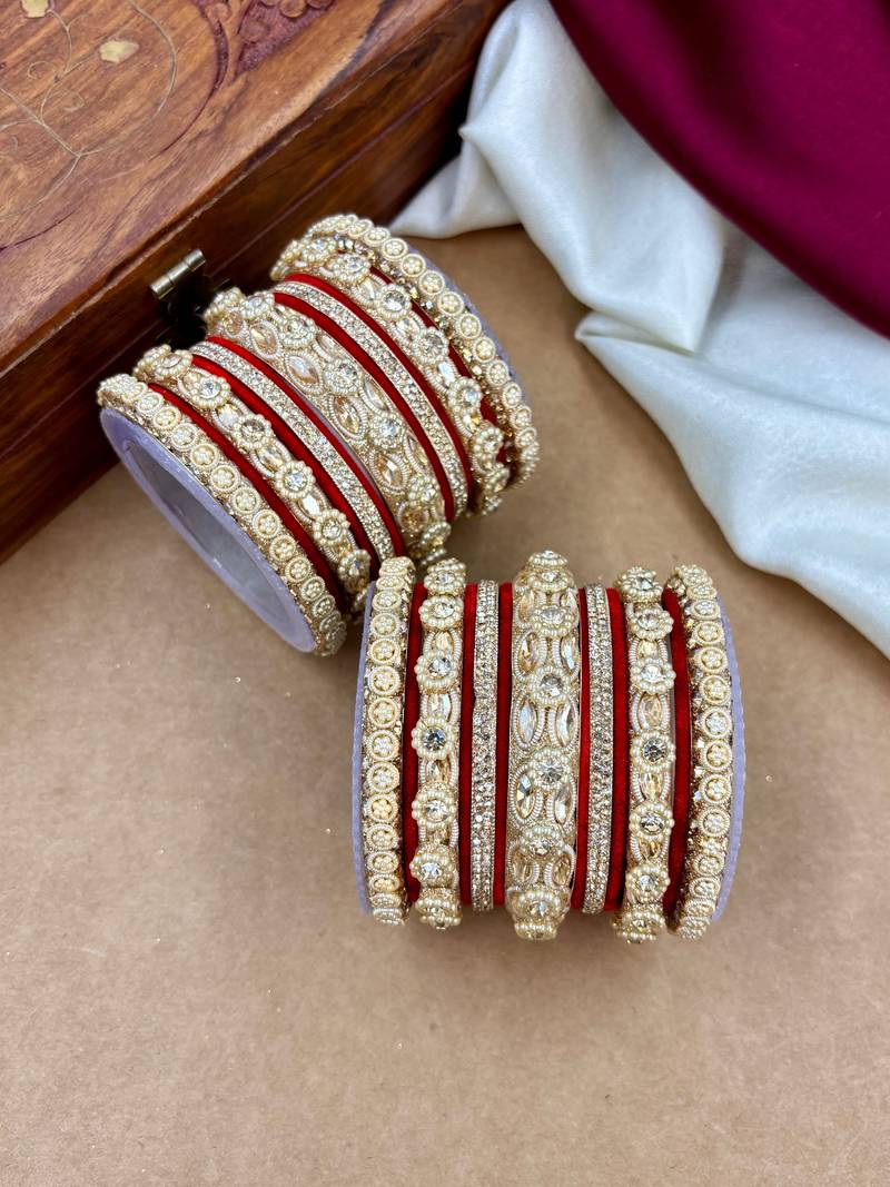 Designer velvet bangles set | elegant traditional party wear bangles