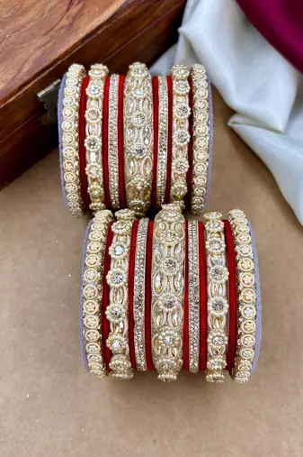 Designer velvet bangles set | elegant traditional party wear bangles