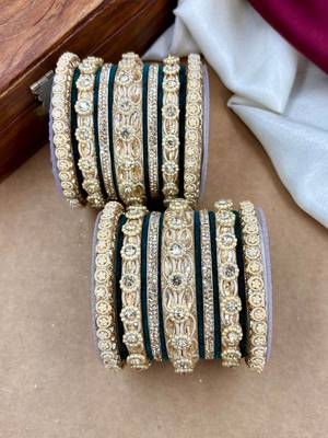 Designer velvet bangles set | elegant traditional party wear bangles 1