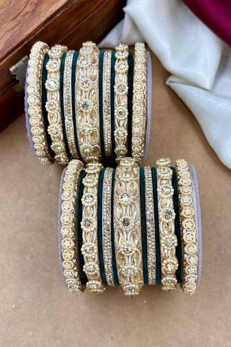 Designer velvet bangles set | elegant traditional party wear bangles