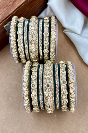 Designer velvet bangles set | elegant traditional party wear bangles