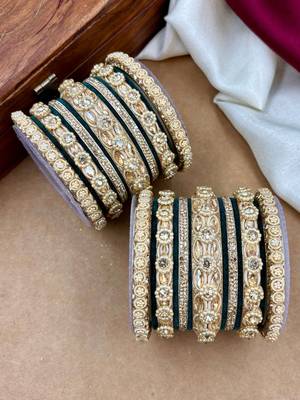 Designer velvet bangles set | elegant traditional party wear bangles 5