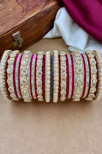 Designer velvet bangles set | elegant traditional party wear bangles