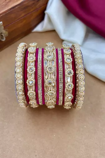 Designer velvet bangles set | elegant traditional party wear bangles