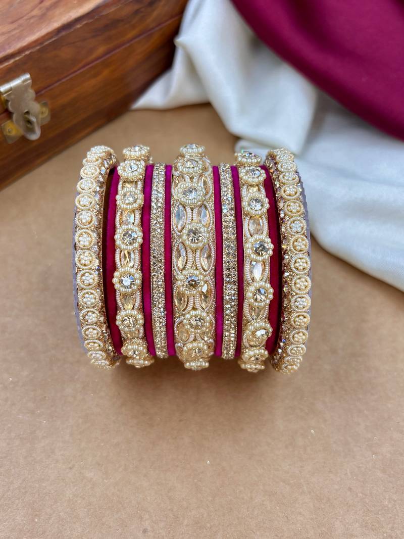Designer velvet bangles set | elegant traditional party wear bangles