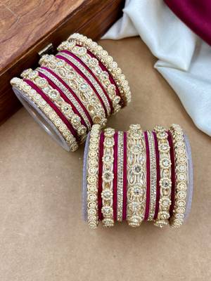 Designer velvet bangles set | elegant traditional party wear bangles 3