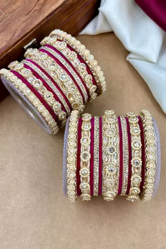 Designer velvet bangles set | elegant traditional party wear bangles