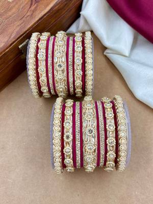 Designer velvet bangles set | elegant traditional party wear bangles 5