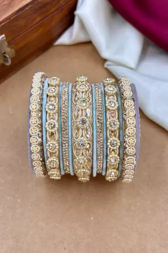 Designer velvet bangles set | elegant traditional party wear bangles