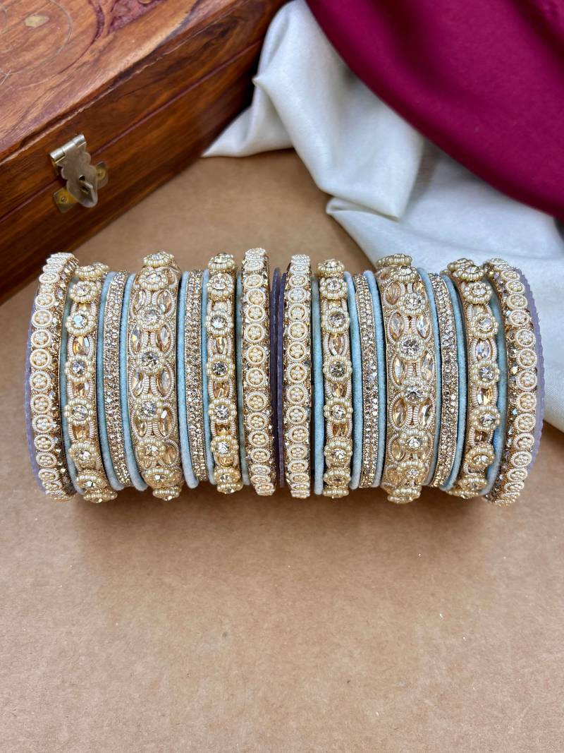 Designer velvet bangles set | elegant traditional party wear bangles