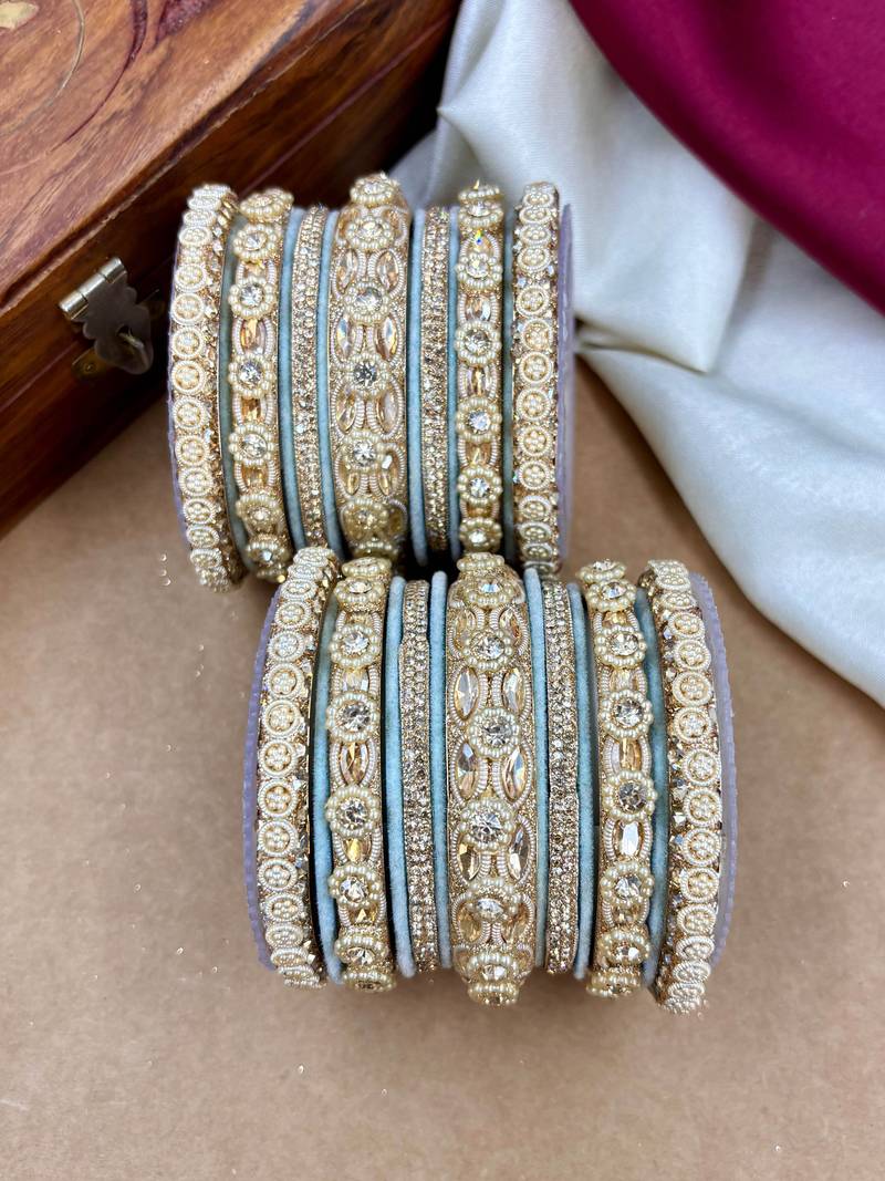 Designer velvet bangles set | elegant traditional party wear bangles