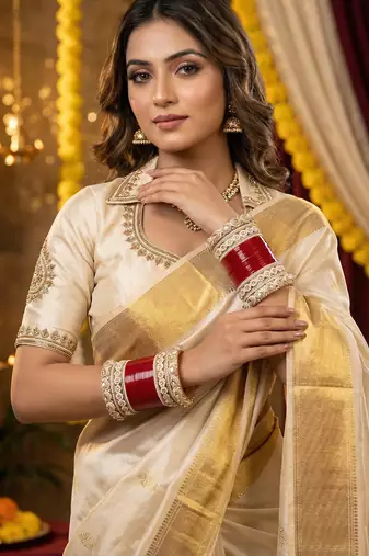 Punjabi bridal chooda set     traditional wedding bangles