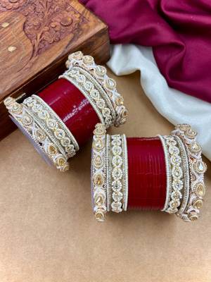 Punjabi bridal chooda set     traditional wedding bangles 3