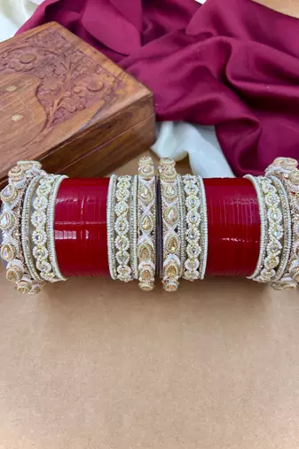 Punjabi bridal chooda set     traditional wedding bangles