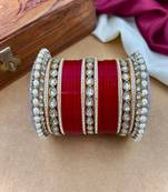 Traditional kundan punjabi bridal chooda bangles set