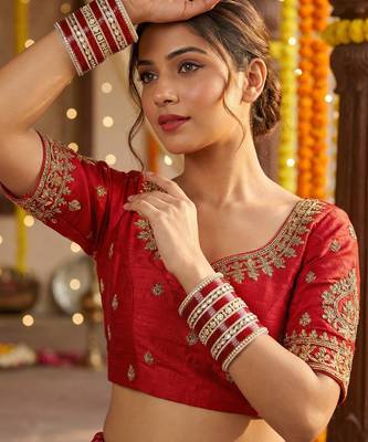 Classic pearl kundan punjabi bridal chura set 2
