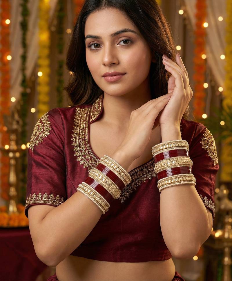 Designer pearl punjabi bridal chura