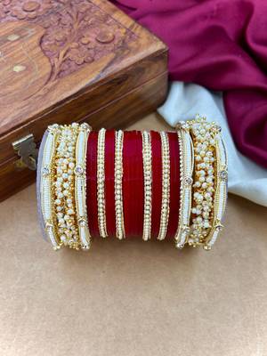 Handcrafted pearl punjabi chuda set 4