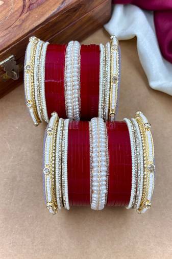 Pearl embellished punjabi wedding chura