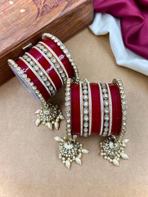Royal hanging kundan punjabi wedding chuda 5