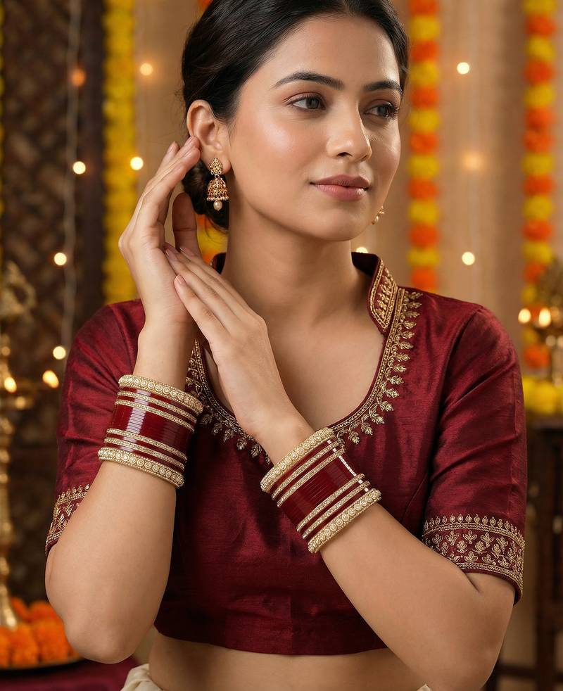 Ivory pearl punjabi bridal chura