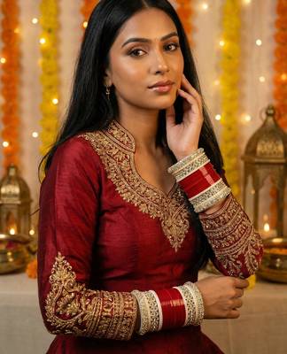 Premium diamond punjabi bridal chura 3