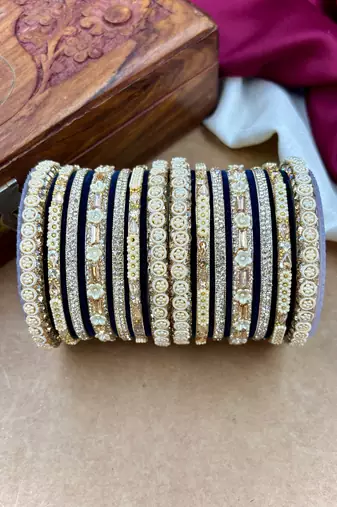 Velvet bridal bangles set