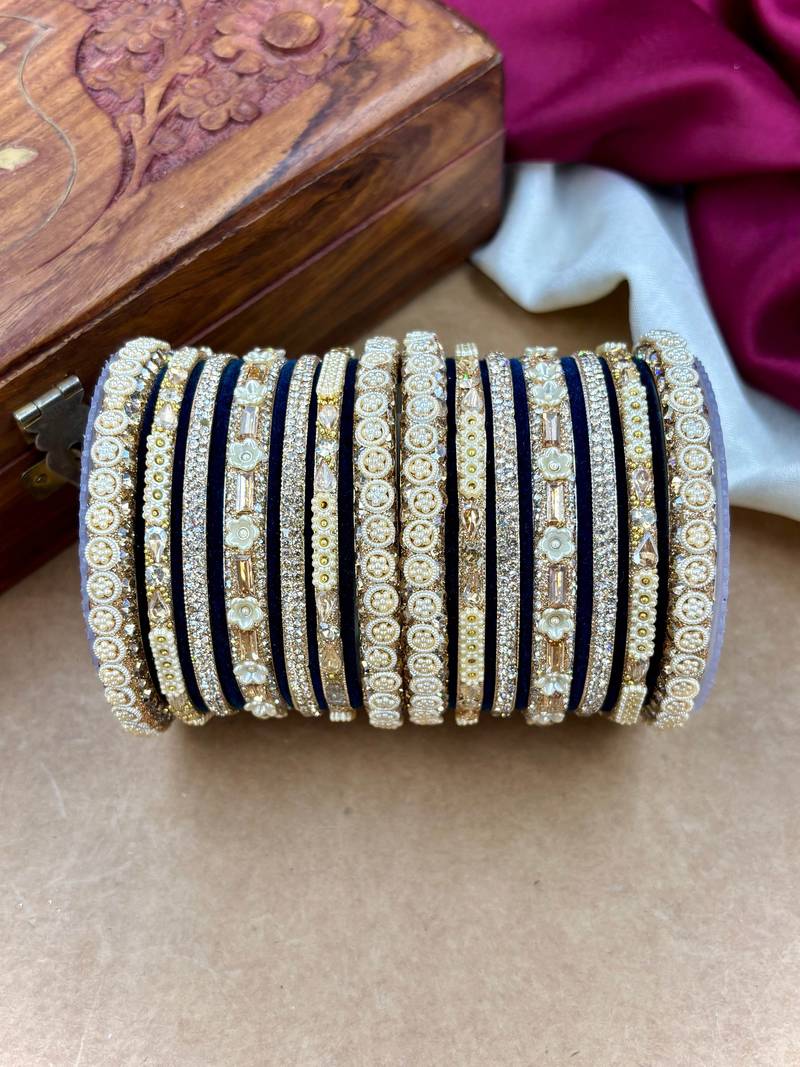 Velvet bridal bangles set
