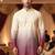 Men’s cream–wine shaded rayon printed kurta with cotton pyjama