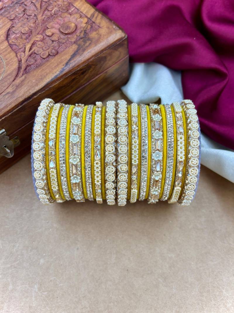 Velvet bridal bangles set