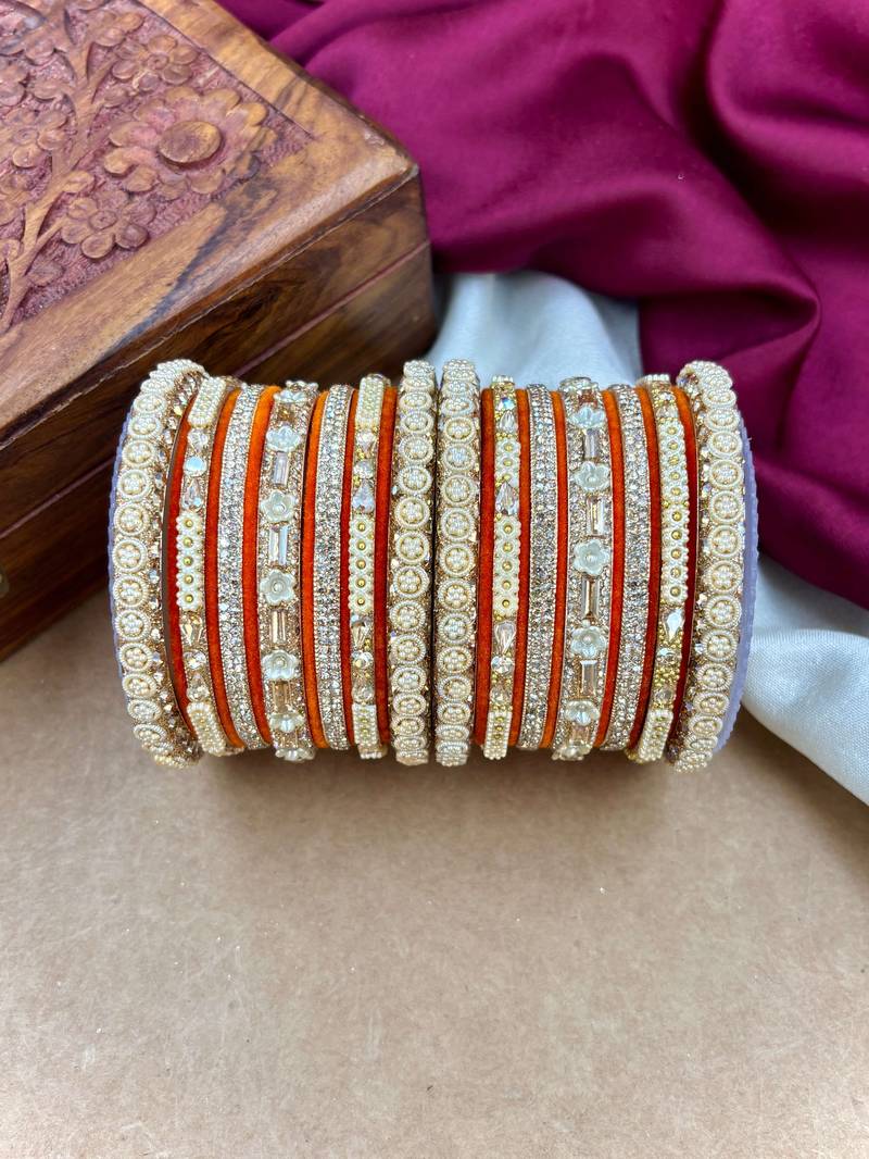 Velvet bridal bangles set