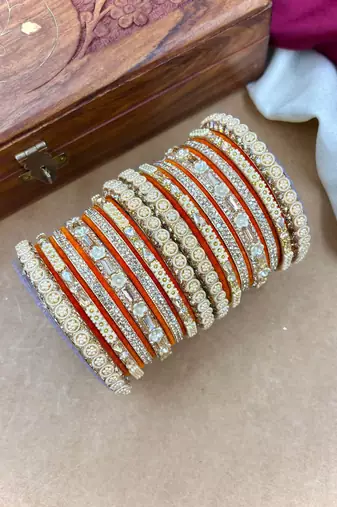Velvet bridal bangles set